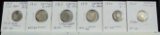 1907-20 Silver 5C Canada 6pcs Several Dates & Condition