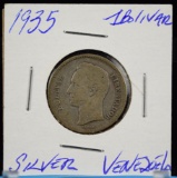 1935 Silver 1Bolivar Venezuela Tone