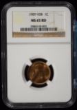1909 VDB Lincoln Cent NGC MS-65 Red
