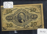 1863 10 Cent Fractional Note F1255 AU Plus