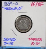 1859-O Seated Liberty Dime Medium O VF/XF