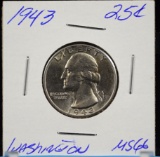 1943 Washington Quarter Lustrous GEM/BU