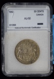 1952 Canada Silver Half Dollar AU Plus