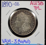 1890-CC Morgan Dollar AU/CH Plus  P/L VAM 3 90/90