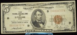 1929 $5 National Currency FRB Cleveland Bank F1850D F Plus