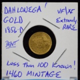 1856-D $1 Gold Dahlonega Super Rare 1460 Minted VF bent mark