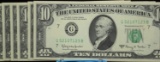 1963A $10 FRN 10 Consecutive Notes G52107123/32B