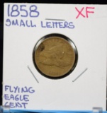 1858 SL Flying Eagle Cent XF