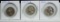 1950-S-57-D-64 Washington Quarters 3 Coins