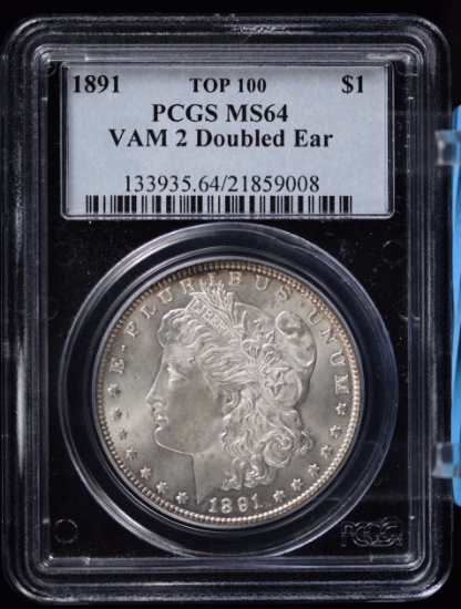 1891 Morgan Dollar PCGS MS-64 VAM2 DD Ear