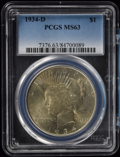 1934-D Peace Dollar PCGS MS-63