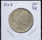 1908 Barber Half Dollar AU58