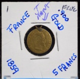 1859 Gold 5 Francs Jewelry Mount