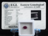 1.3CT Natural Mined Ruby EGL Certificate DO-255