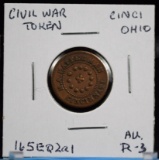 Civil War Token Ratterman Cincinnati Ohio AU