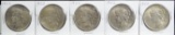 1922 5 Silver Peace Dollars