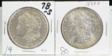 1878-S & 1884-O Morgan Dollars AU