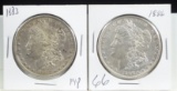 1883 & 1886 Morgan Dollars