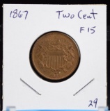 1867 Two Cent Shield Fine