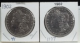1902 2 Morgan Dollars