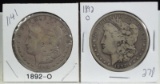 1892-O 2 Morgan Dollars