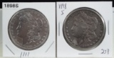 1898-S 2 Morgan Dollars