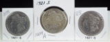 1921-S 3 Morgan Dollars
