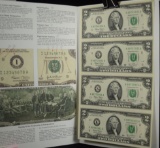 2003 $2 Dallas Federal Reserve Note Sheet of 4 BU