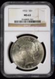 1922 Peace Dollar NGC MS-63