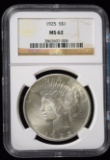 1925 Peace Dollar NGC MS-62