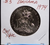 1974 $5 Bahamas Commen Coin BU