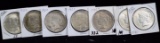 7 Silver Peace Dollars Assorted Dates