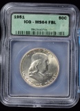 1951 Franklin Half Dollar ICG MS-64 FBL