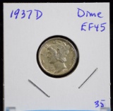 1937-D Mercury Dime EF Plus