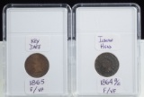 1864 & 1865 Indian Head Cents Corrosion 2 Coin