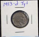 1913-D Buffalo Nickel Type 1 VF