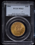 1901 $10 Liberty US Gold Coin PCGS MS-63