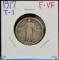 1917 Type 1 Standing Liberty Quarter F/VF