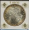 1881-S Morgan Dollar GEM BU PL Orange Rim Tone Plastic Holder