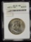 1957-D Franklin Half Dollar ANACS MS-64 FBL OH