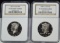 2 2007 & 2008 Kennedy Half Dollars NGC PF-69 Cameo