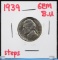 1939 Jefferson Nickel GEM BU Full Steps