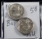 1928 & 1929 Buffalo Nickels 2 coins AU/BU