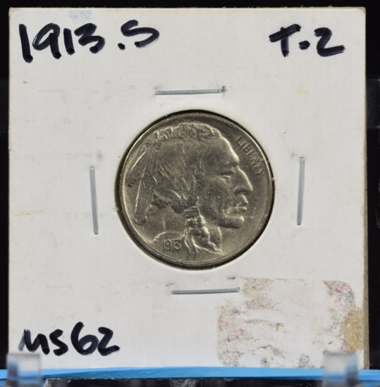 1913-S Type 2 Buffalo Nickel MS BU