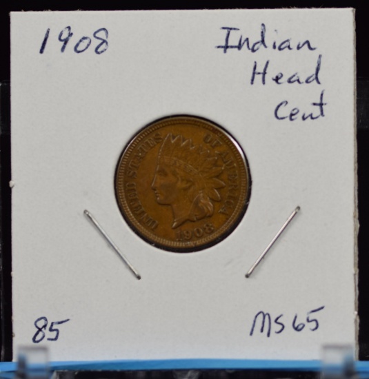 1908 Indian Head Cent GEM BU