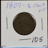 1807 Half Cent VF