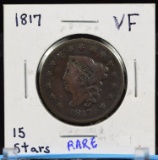 1817 Large Cent 15 Stars Rare VF