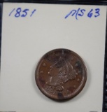 1851 Large Cent MS CH BU