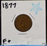 1877 Indian Head Cent Fine Plus Key Date