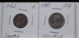 1932-C & 1945 Canada Nickels CH/AU BU 2 Coins